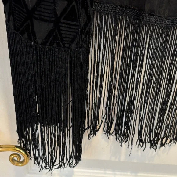 Elegant Black Fringe Kimono by [Brand] - Picture 3 of 5